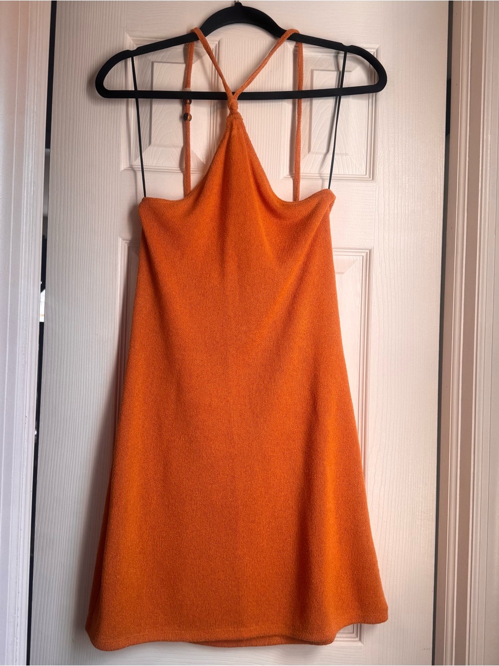 H&M Orange Knotted Halter Mini Dress